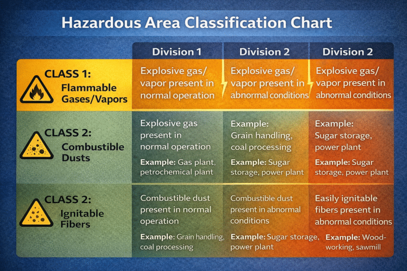 hazardous area classification chart